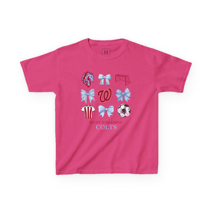 YOUTH --Soccer Coquette Bows Unisex Tee - West Jessamine