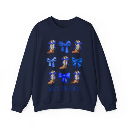 Kentucky Wildcats Coquette Cowgirl Boots & Bows Sweater
