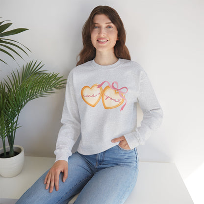 Me + You Heart Locket with Pink Bow Sweatshirt
