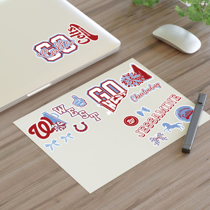 West Jessamine Colts -- CHEER STICKERS - (17 total/different sizes)