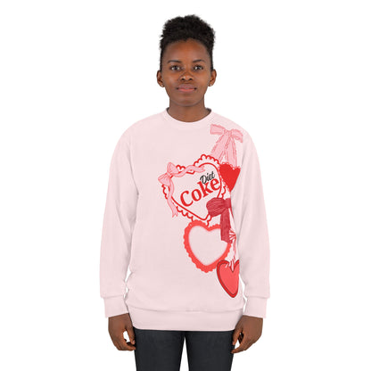 Diet Coke Hearts & Bows Sweatshirt — Cute Soda Logo All-Over Print