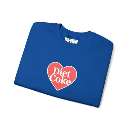 Valentine Heart 'Diet Coke' with Red Bows on Left & Right Sleeves Crewneck Sweatshirt -Embroidered