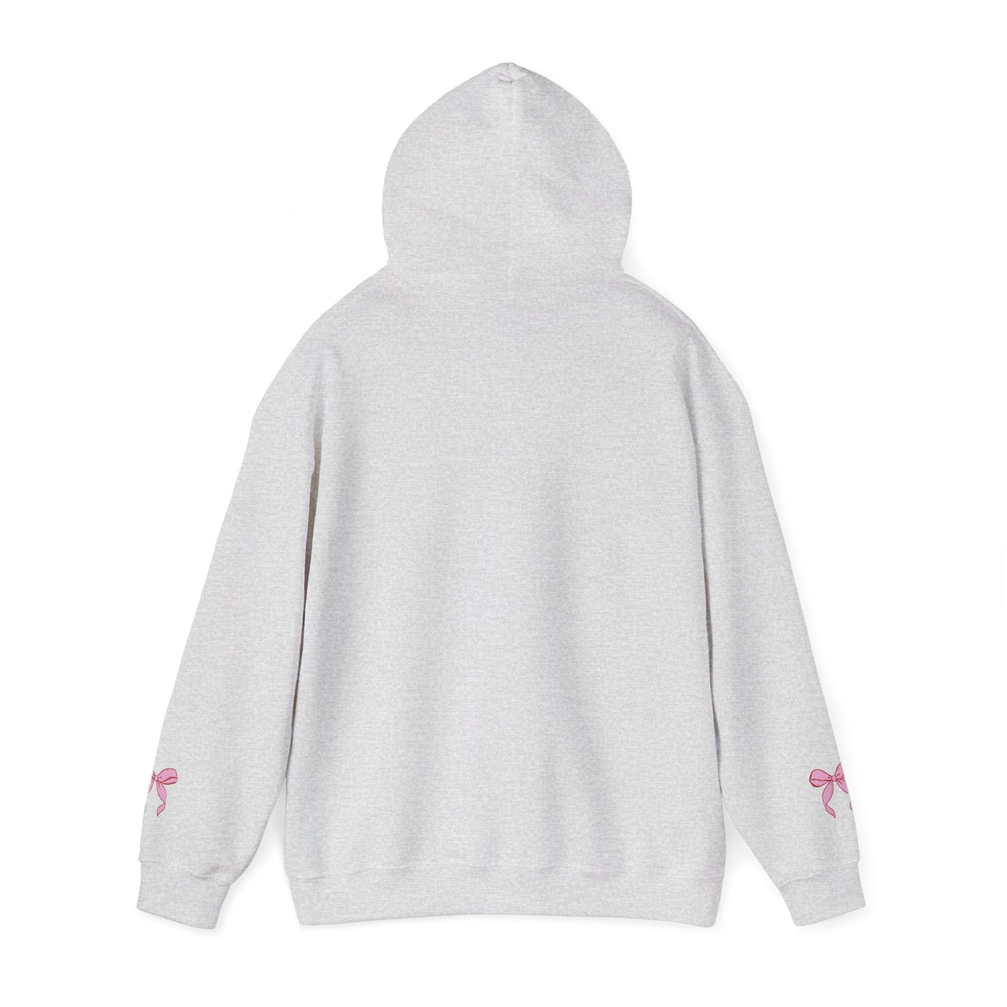Coquette Pink Center Bow Pullover Hoodie with Bow Sleeves