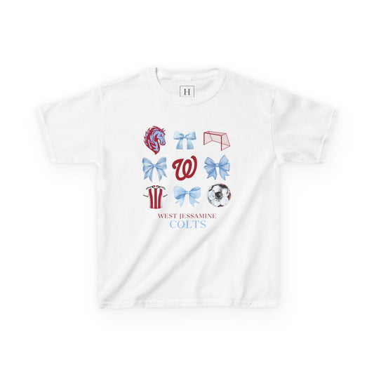YOUTH --Soccer Coquette Bows Unisex Tee - West Jessamine