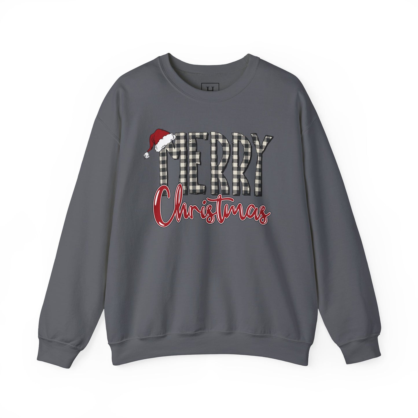 Merry Christmas Buffalo Check  -- Unisex Sweatshirt