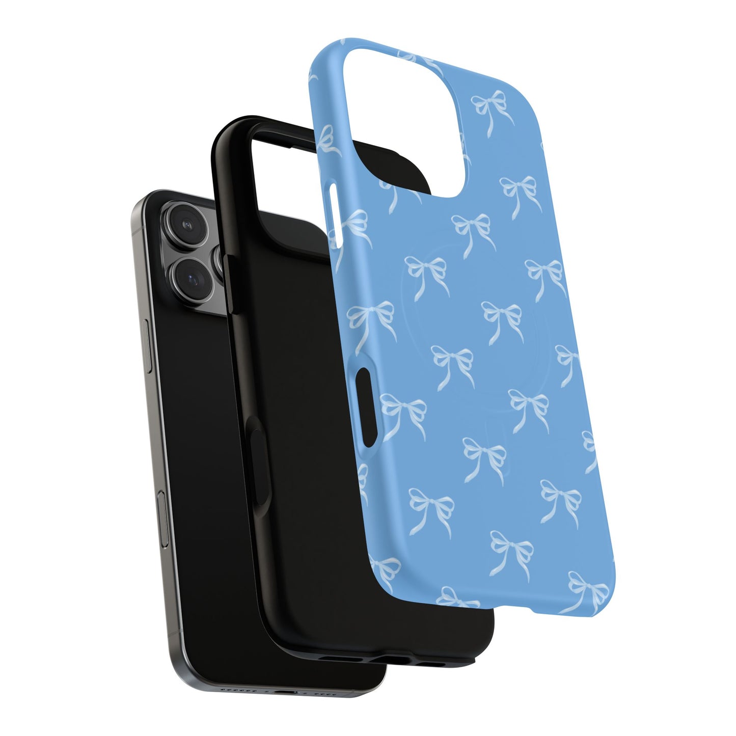 Blue Bow Coquette Design Tough Phone Case, Cute Phone Cover, Durable iPhone Case, Stylish Gift for Her