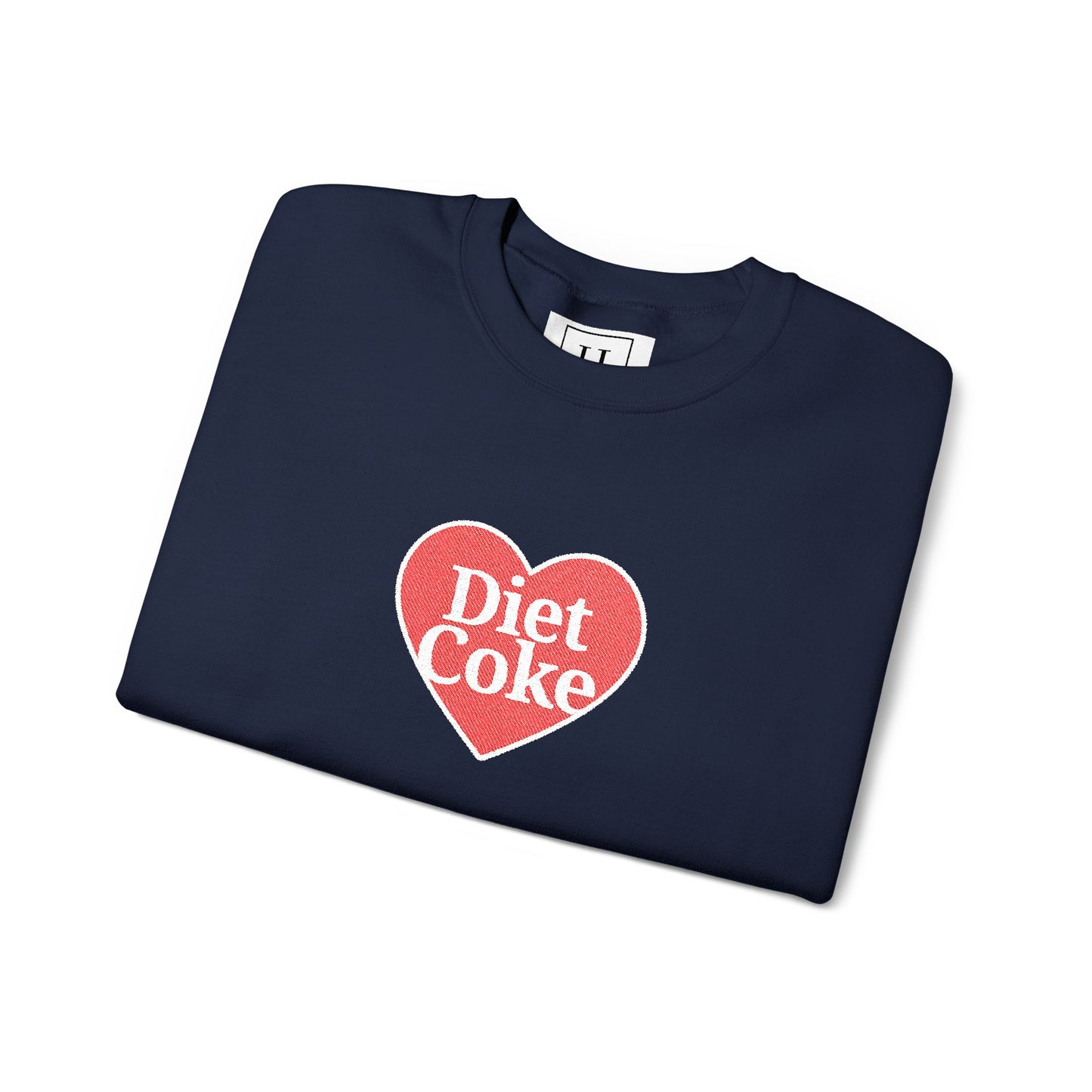 Valentine Heart 'Diet Coke' with Red Bows on Left & Right Sleeves Crewneck Sweatshirt -Embroidered