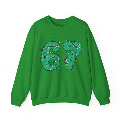Wreath with Lights and Stars 6 7  - Christmas Sweatshirt - Unisex