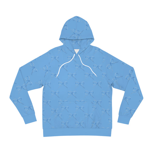 Coquette Blue Bow Fashion Hoodie — All-Over Print