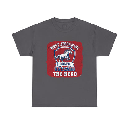 West Jessamine Colts - Unleash The Herd - Red BG Unisex Shirt