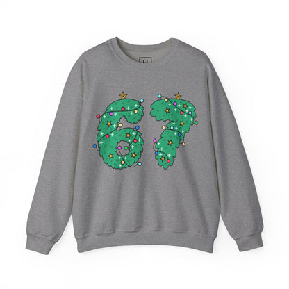 Wreath with Lights and Stars 6 7  - Christmas Sweatshirt - Unisex