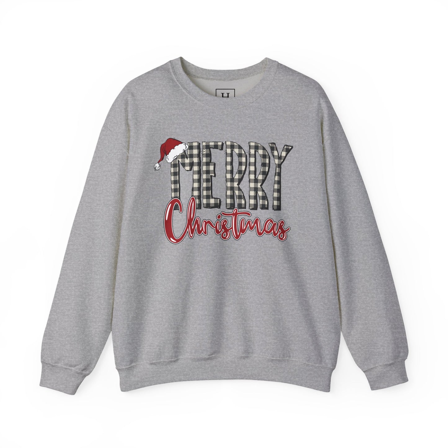 Merry Christmas Buffalo Check  -- Unisex Sweatshirt