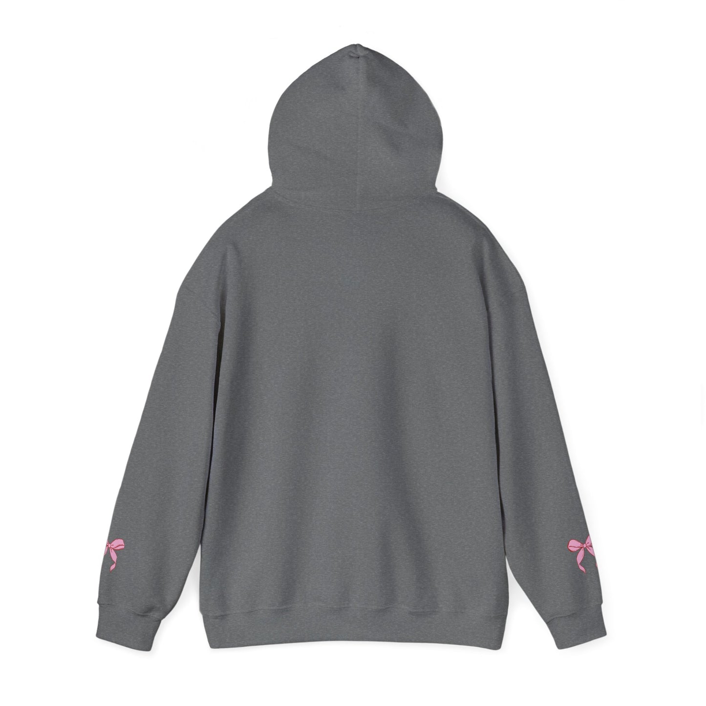 Coquette Pink Center Bow Pullover Hoodie with Bow Sleeves