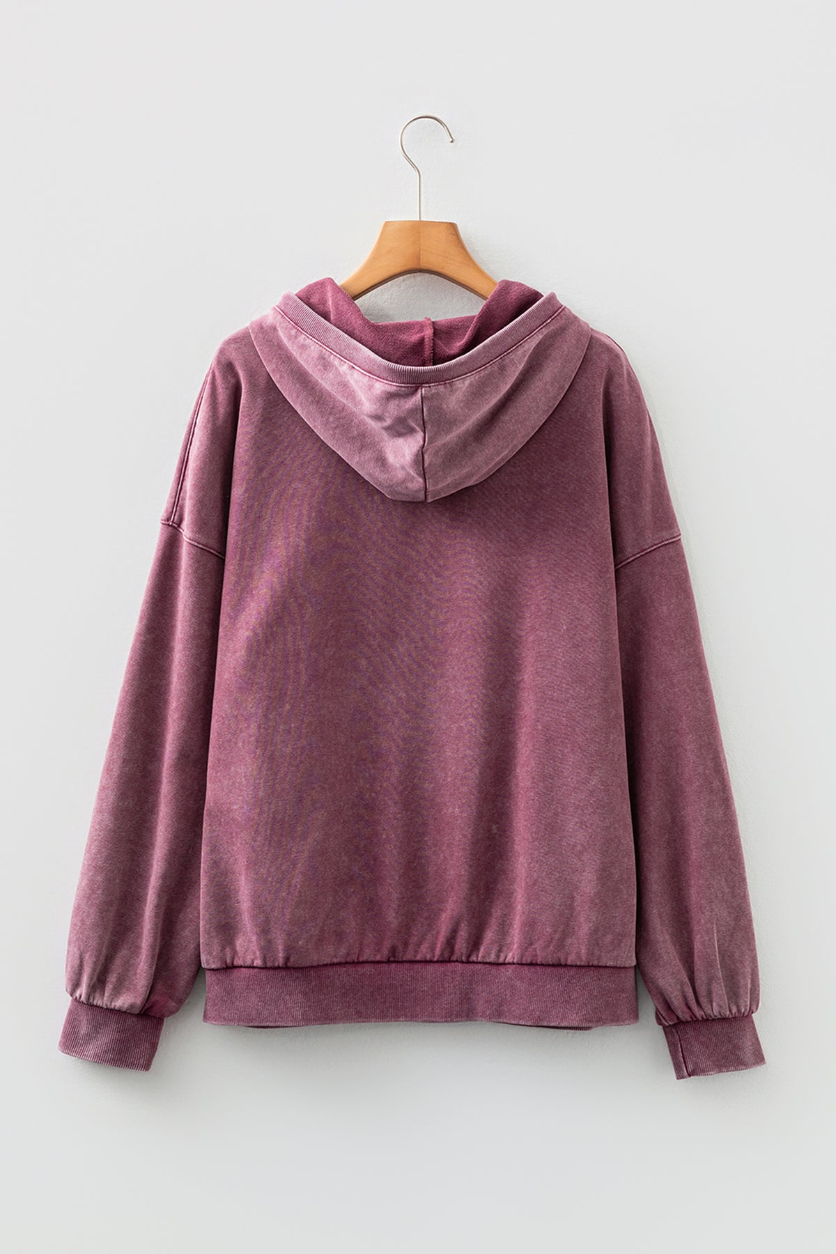 Ashleigh Blue Half Zip Kangaroo Pocket Mineral Wash Baggy Hoodie