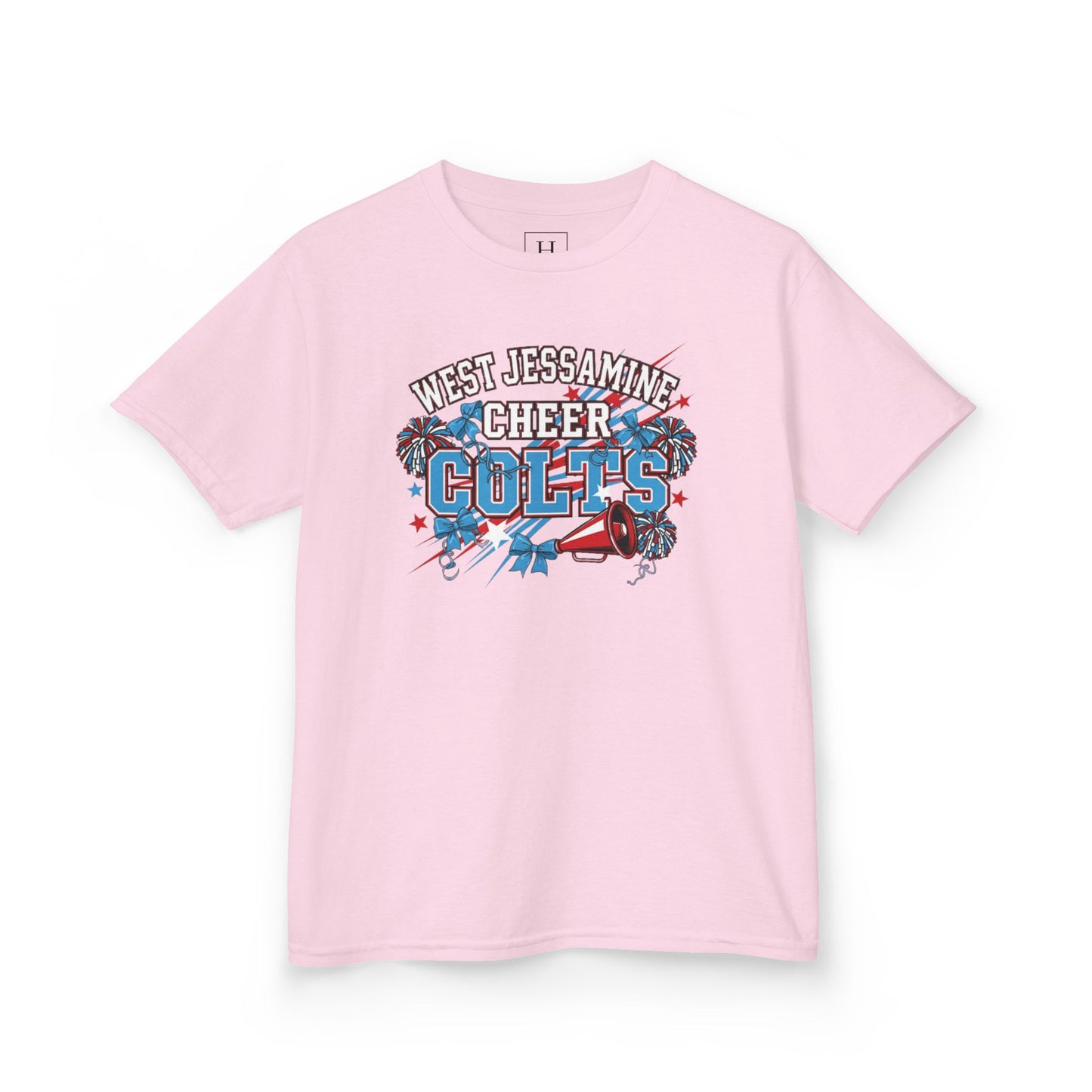 YOUTH - - West Jessamine Cheer COLTS - Poms, Bows, Stars - Unisex Shirt