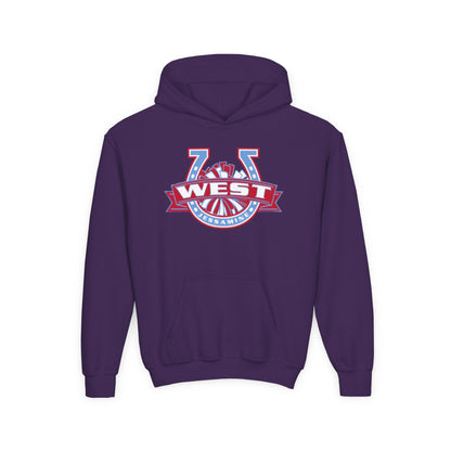 YOUTH Hoodie -- Cheerleading Unisex Tee - West Jessamine Horseshoe Logo with Poms
