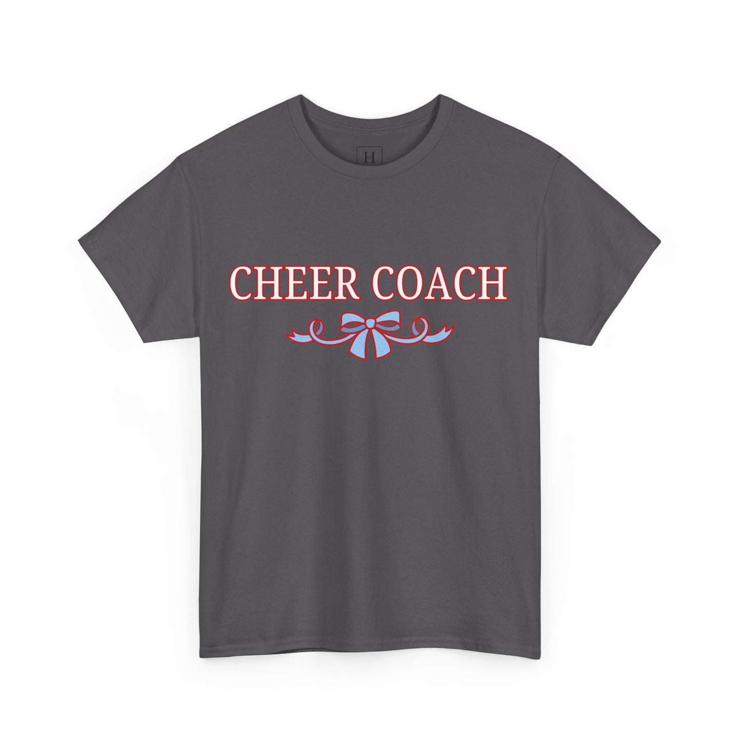 Cheer Coach (RED) Coquette Bow Unisex Heavy Cotton Tee