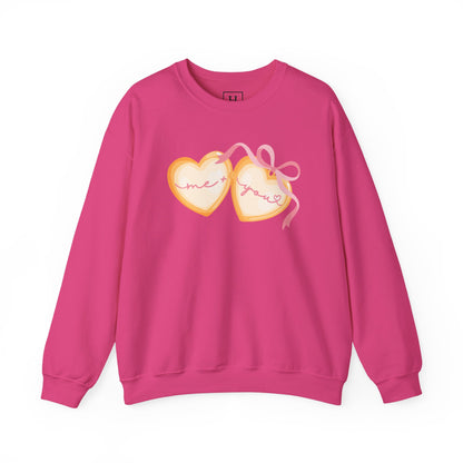 Me + You Heart Locket with Pink Bow Sweatshirt