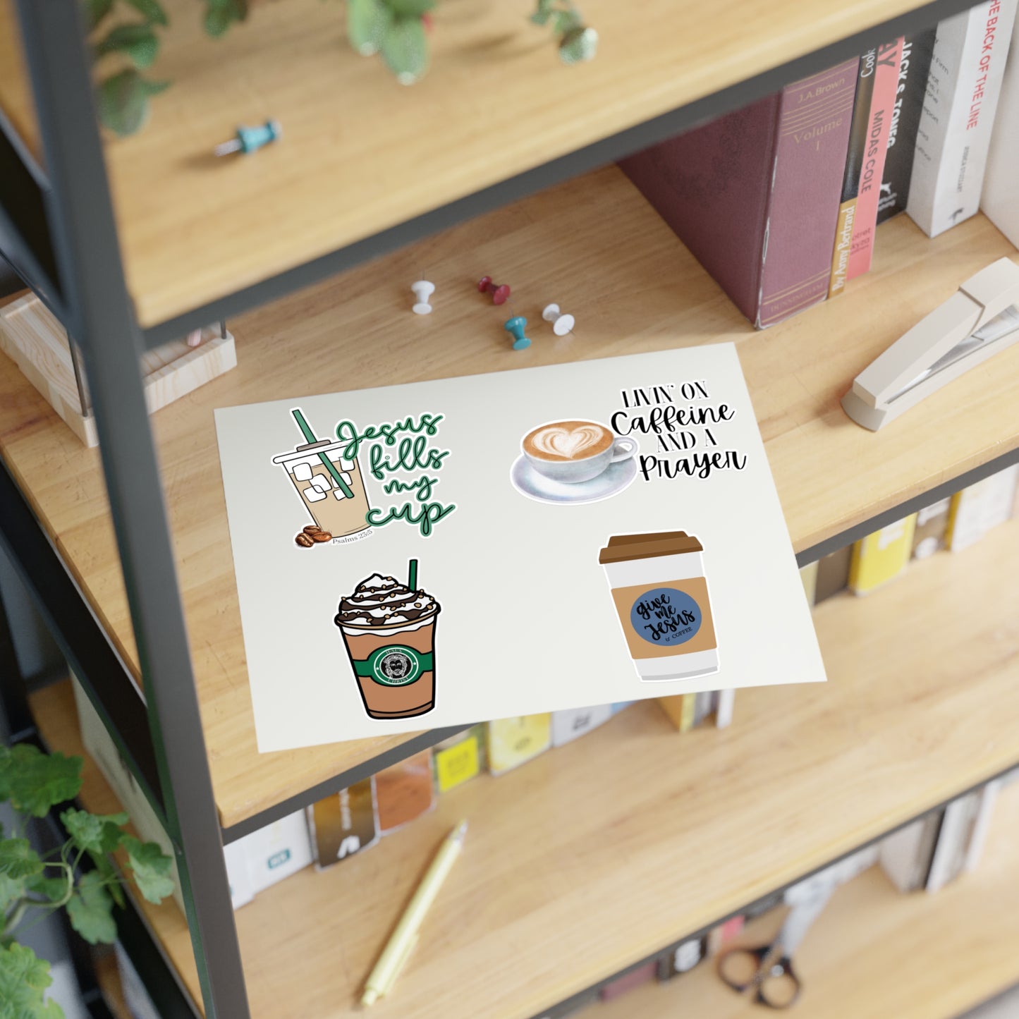 Coffee and Jesus Christian Sticker Sheets