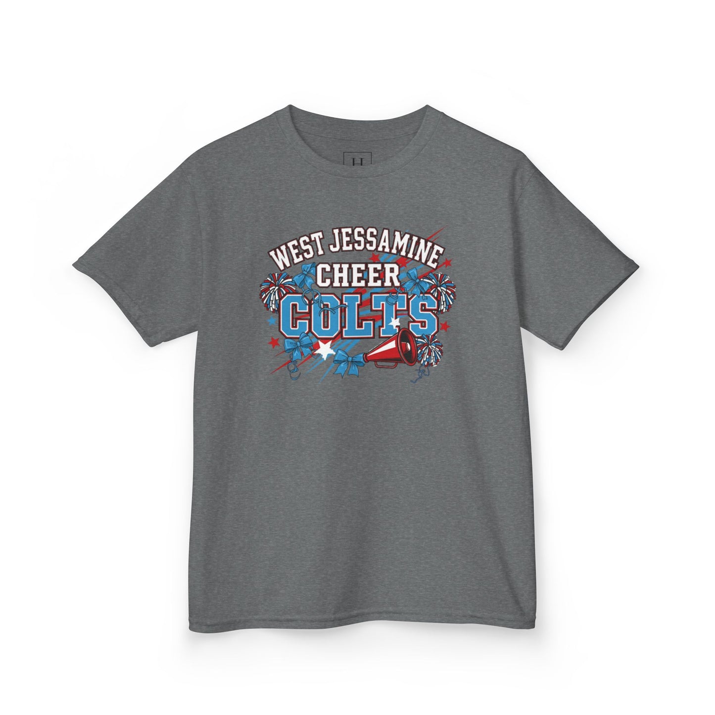 YOUTH - - West Jessamine Cheer COLTS - Poms, Bows, Stars - Unisex Shirt