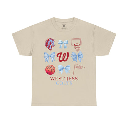 West Jessamine Colts Coquette Basketball Bows - Unisex Tee