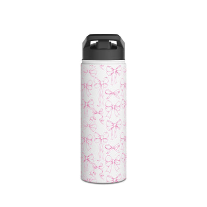 Pink Bow Pattern Stainless Insulated Water Bottle