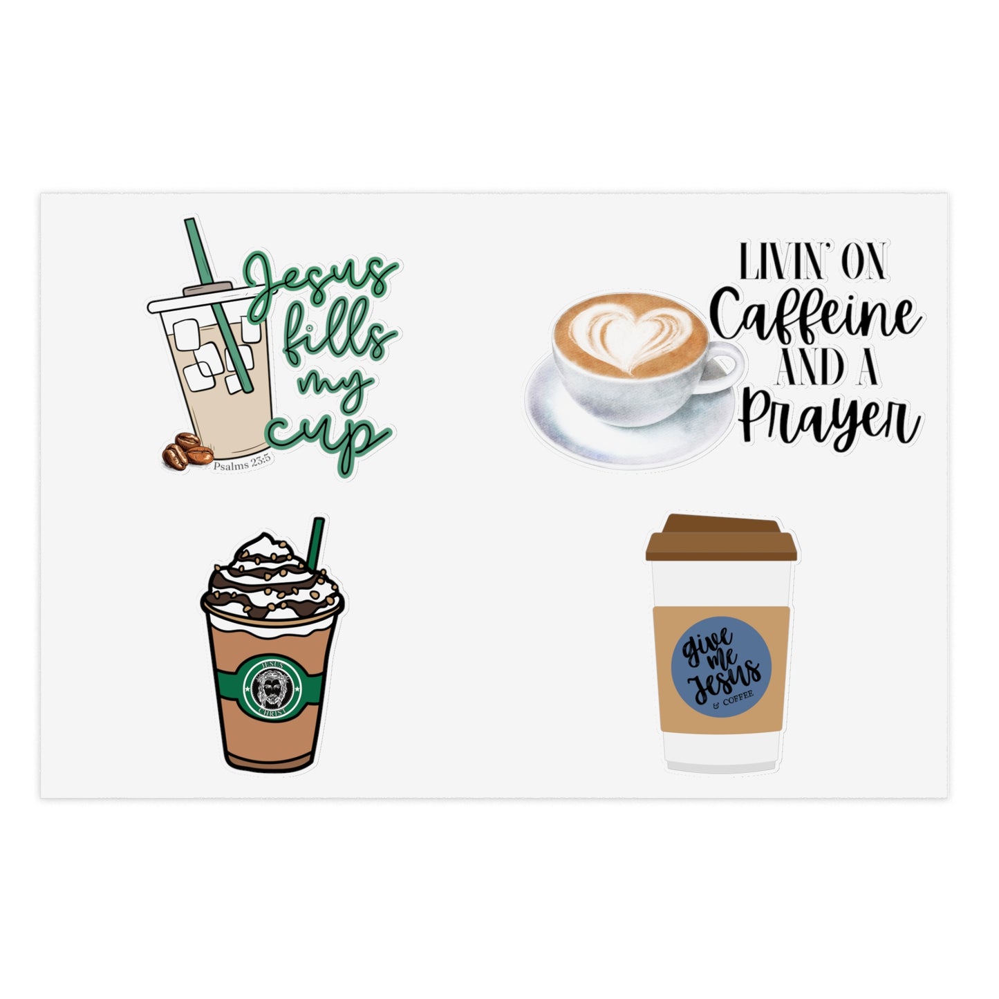 Coffee and Jesus Christian Sticker Sheets