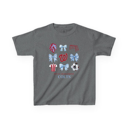 YOUTH --Soccer Coquette Bows Unisex Tee - West Jessamine