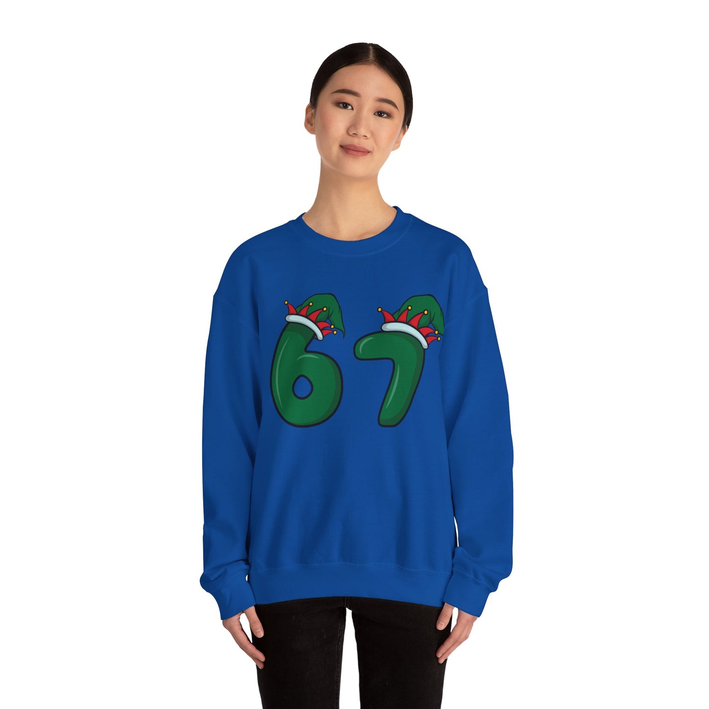 Green & Red Elf Hat 6 7  - Christmas Sweatshirt - Unisex