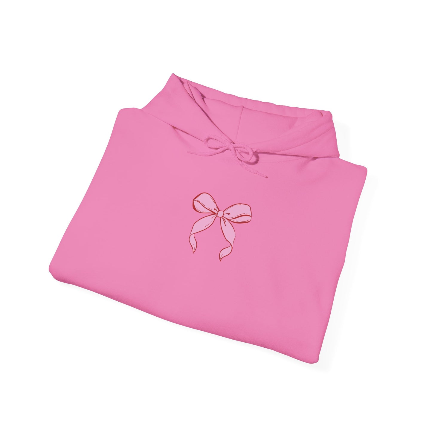 Coquette Pink Center Bow Pullover Hoodie with Bow Sleeves