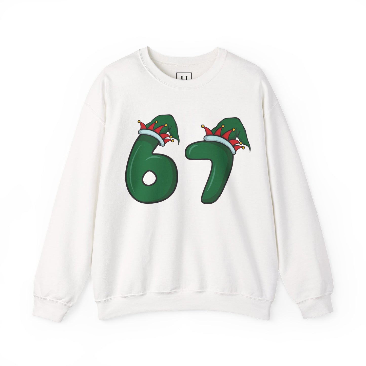 Green & Red Elf Hat 6 7  - Christmas Sweatshirt - Unisex