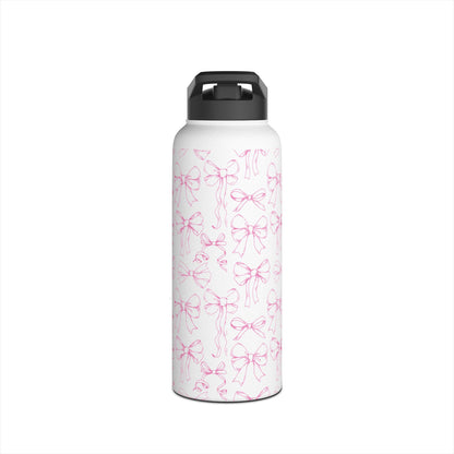 Pink Bow Pattern Stainless Insulated Water Bottle