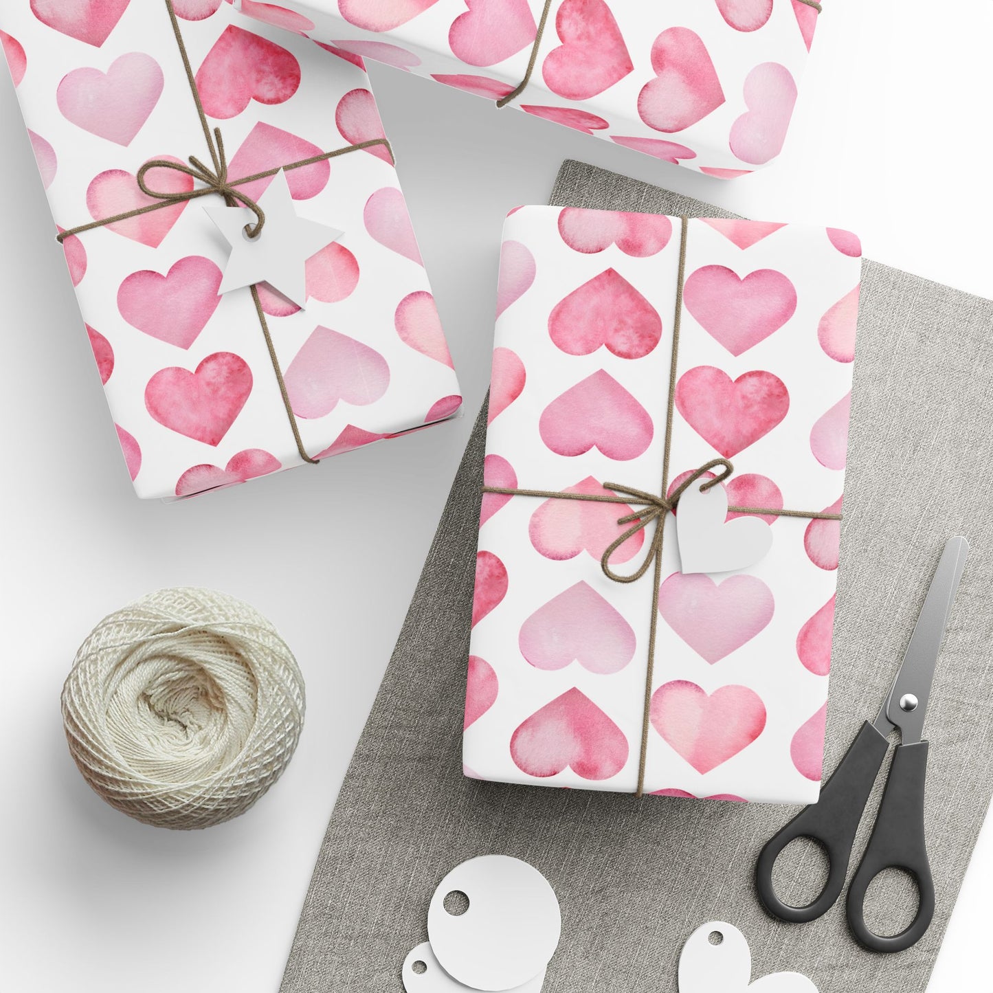 Shades of Pink Heart Wrapping Paper — Coquette Gift Wrap