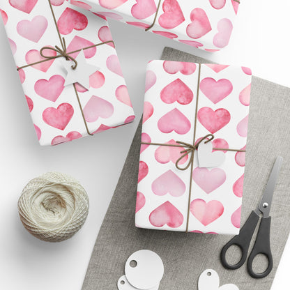 Shades of Pink Heart Wrapping Paper — Coquette Gift Wrap