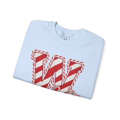 Candy Cane "W" - Colts; Christmas Sweatshirt - Unisex
