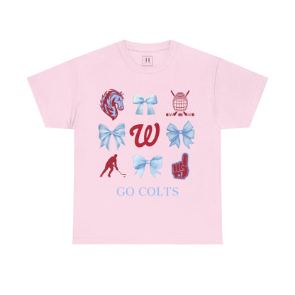 West Jessamine Colts Coquette Hockey Bows - Unisex Tee
