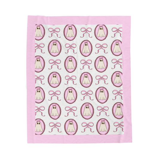 Halloween; Ghost and Bow Blanket
