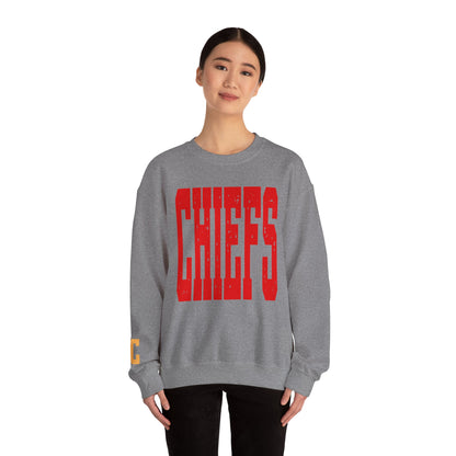 KC KANSAS CITY Chiefs  - KC on Right Sleeve - Unisex Sweatshirt
