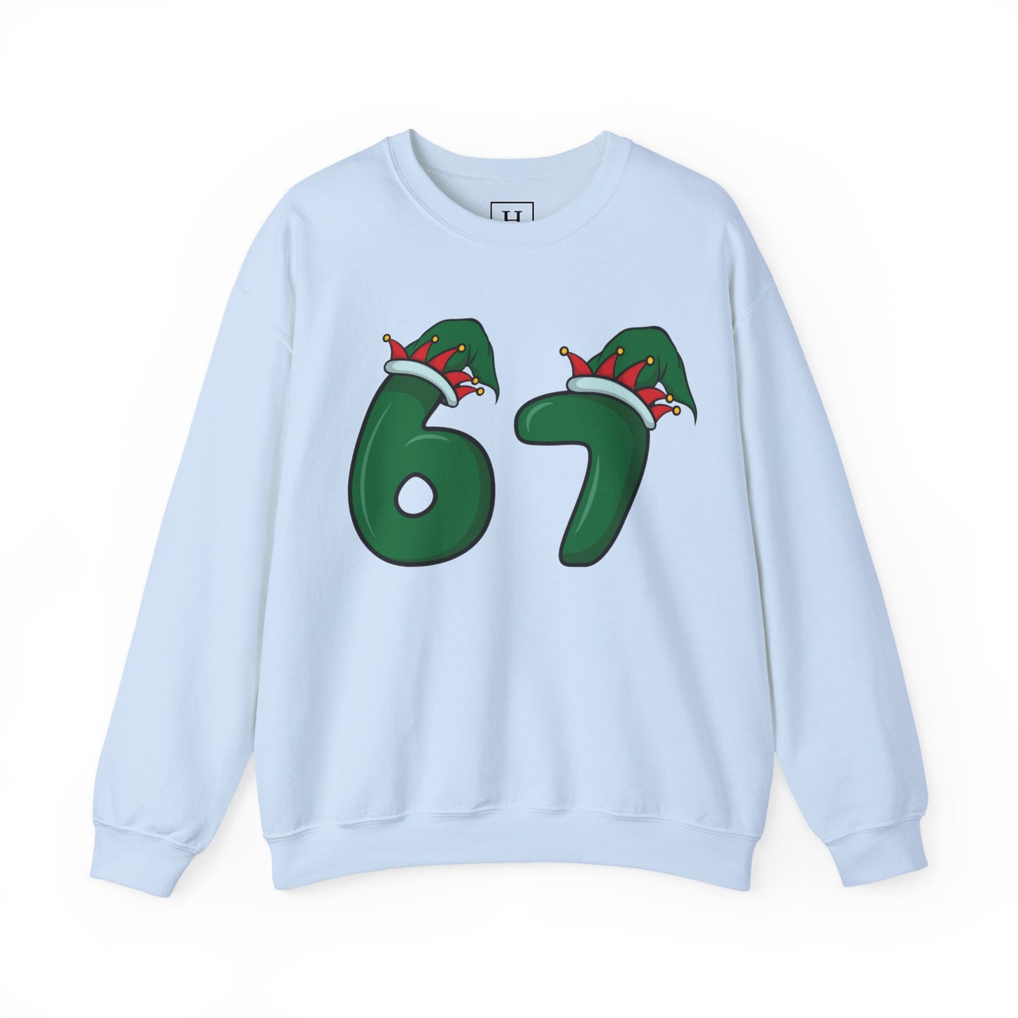 Green & Red Elf Hat 6 7  - Christmas Sweatshirt - Unisex