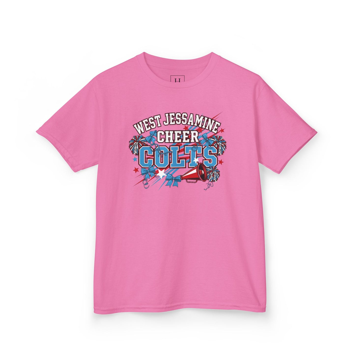 YOUTH - - West Jessamine Cheer COLTS - Poms, Bows, Stars - Unisex Shirt