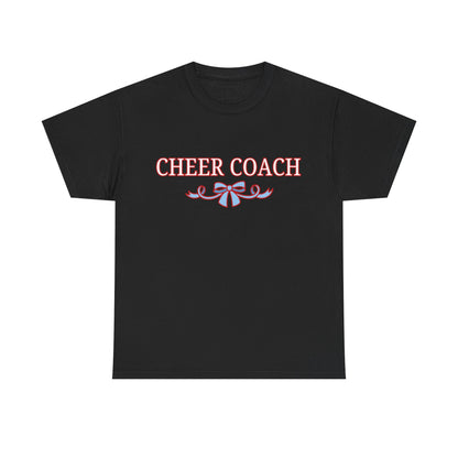 Cheer Coach (RED) Coquette Bow Unisex Heavy Cotton Tee