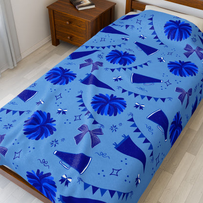 Blue Cheer Velveteen Plush Blanket — Soft Velvet Cheer Blanket