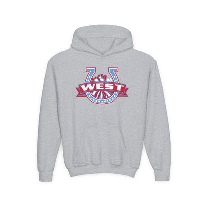 YOUTH Hoodie -- Cheerleading Unisex Tee - West Jessamine Horseshoe Logo with Poms