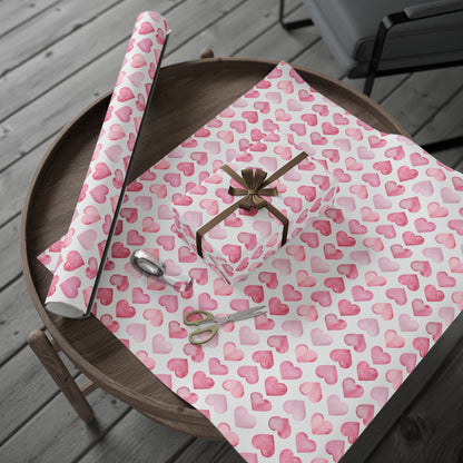 Shades of Pink Heart Wrapping Paper — Coquette Gift Wrap