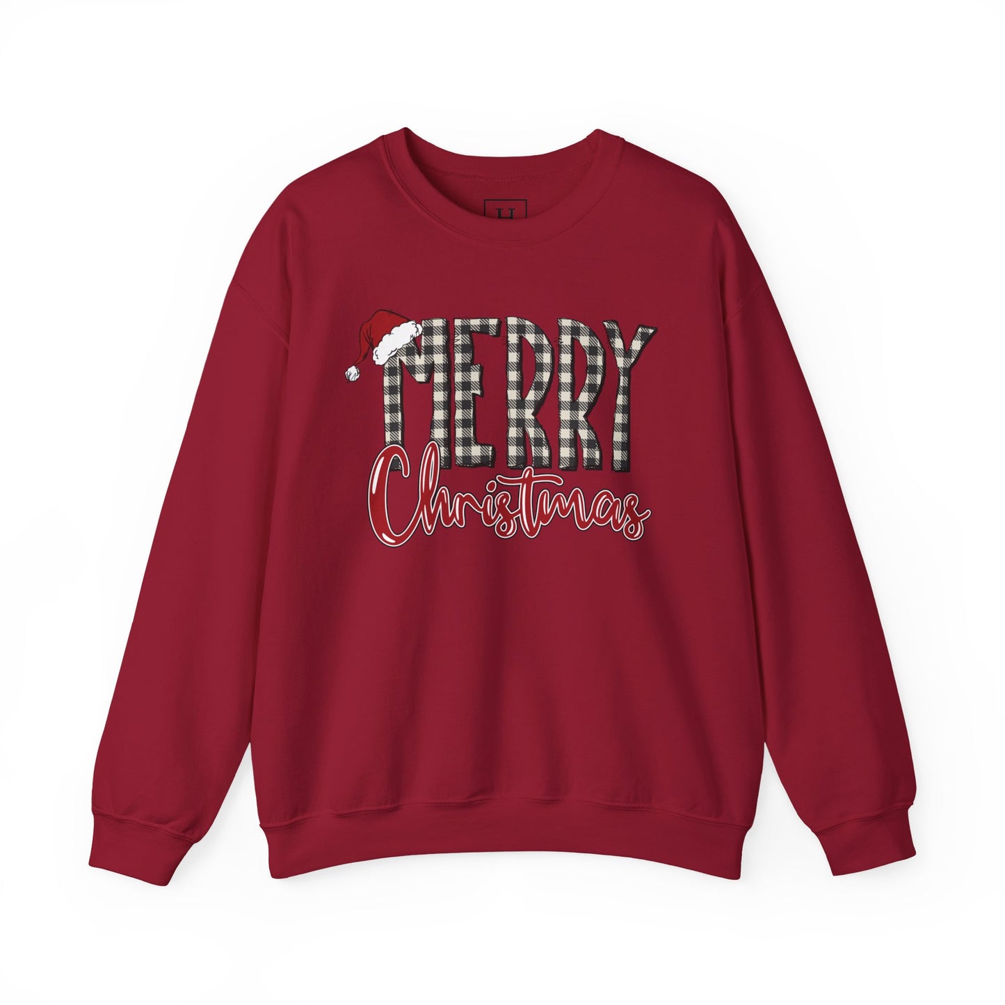Merry Christmas Buffalo Check  -- Unisex Sweatshirt