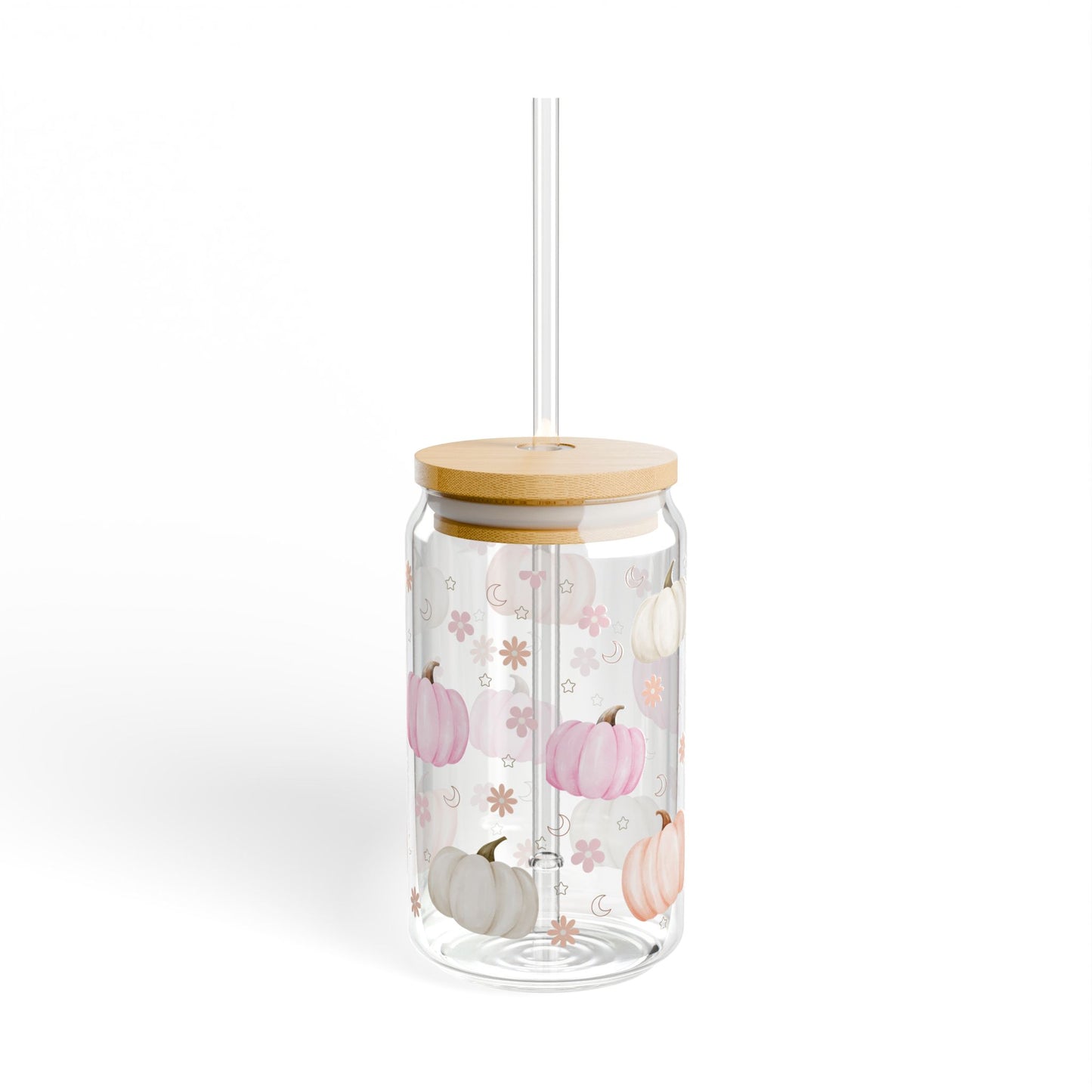 Pastel Fall Pumpkins Sipper Glass