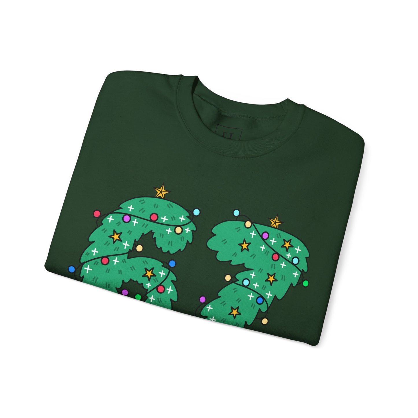Wreath with Lights and Stars 6 7  - Christmas Sweatshirt - Unisex