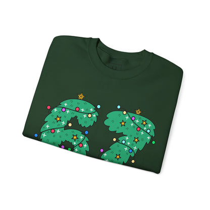 Wreath with Lights and Stars 6 7  - Christmas Sweatshirt - Unisex