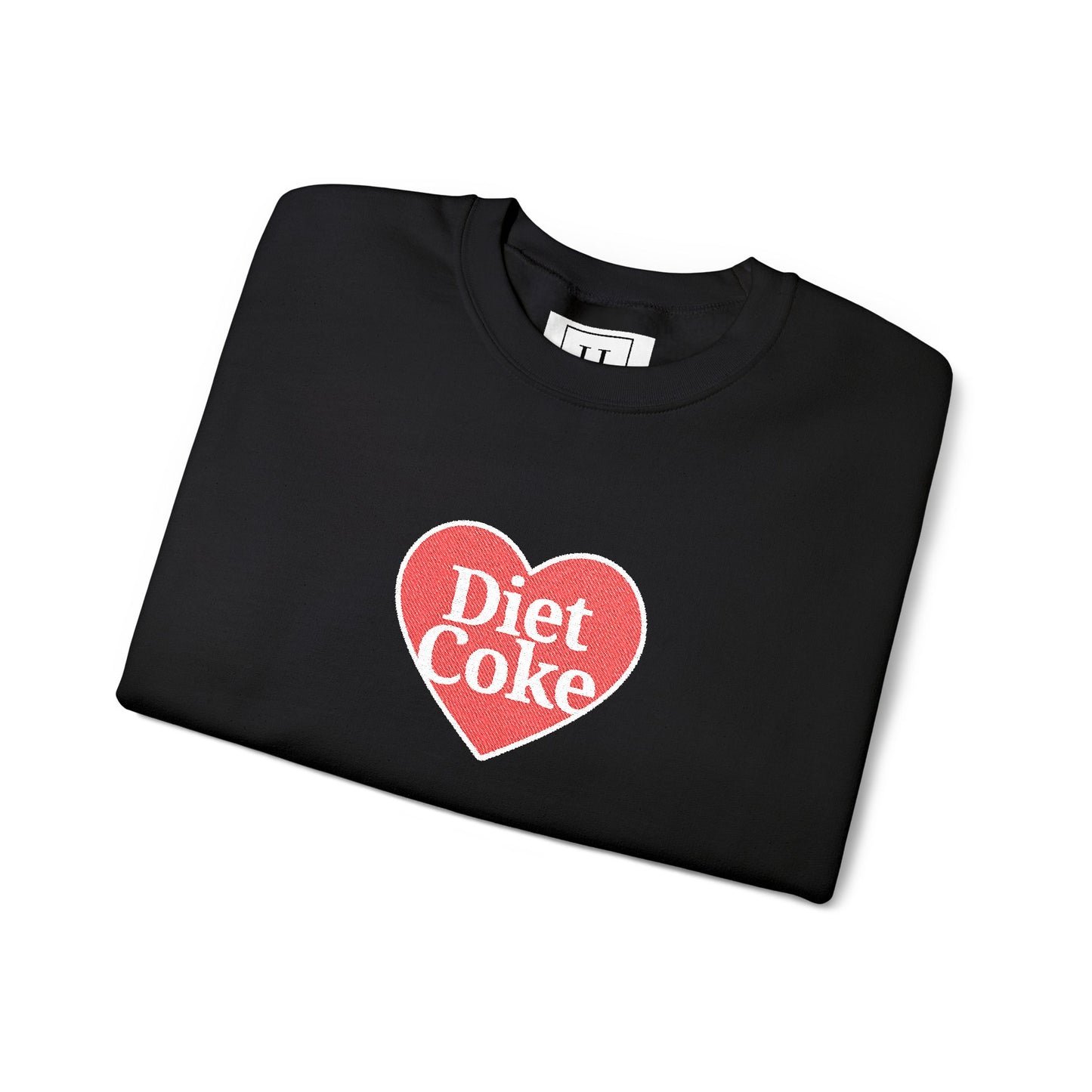 Valentine Heart 'Diet Coke' with Red Bows on Left & Right Sleeves Crewneck Sweatshirt -Embroidered