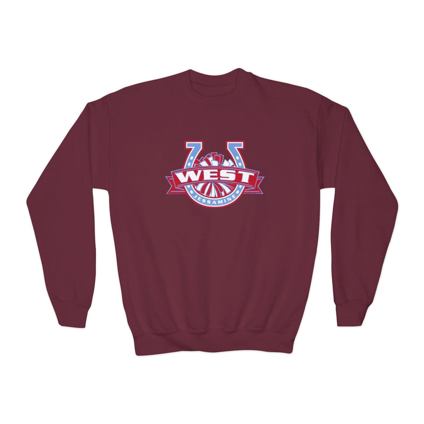 YOUTH -- West Jessamine Horseshoe Logo w/ Pom Sweatshirt